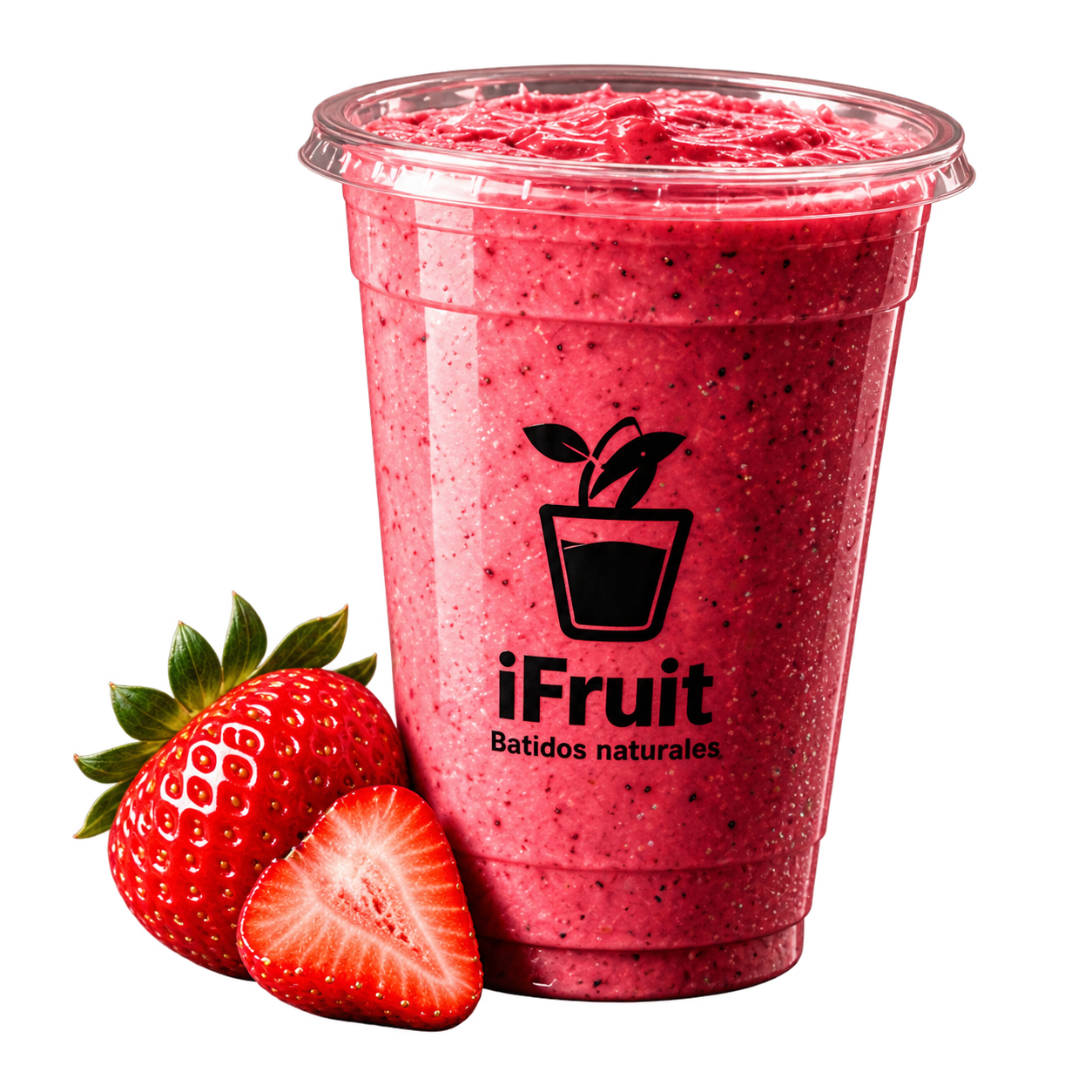 Batido de fresa con fresas frescas
